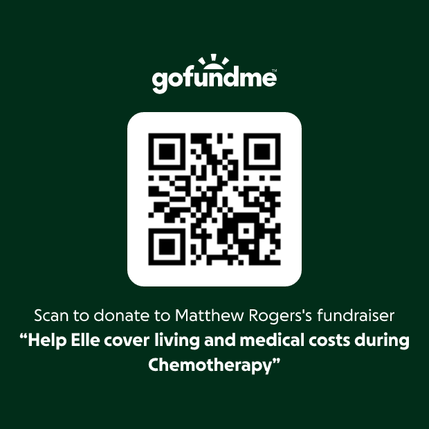 QR code for Elle's GoFundMe page